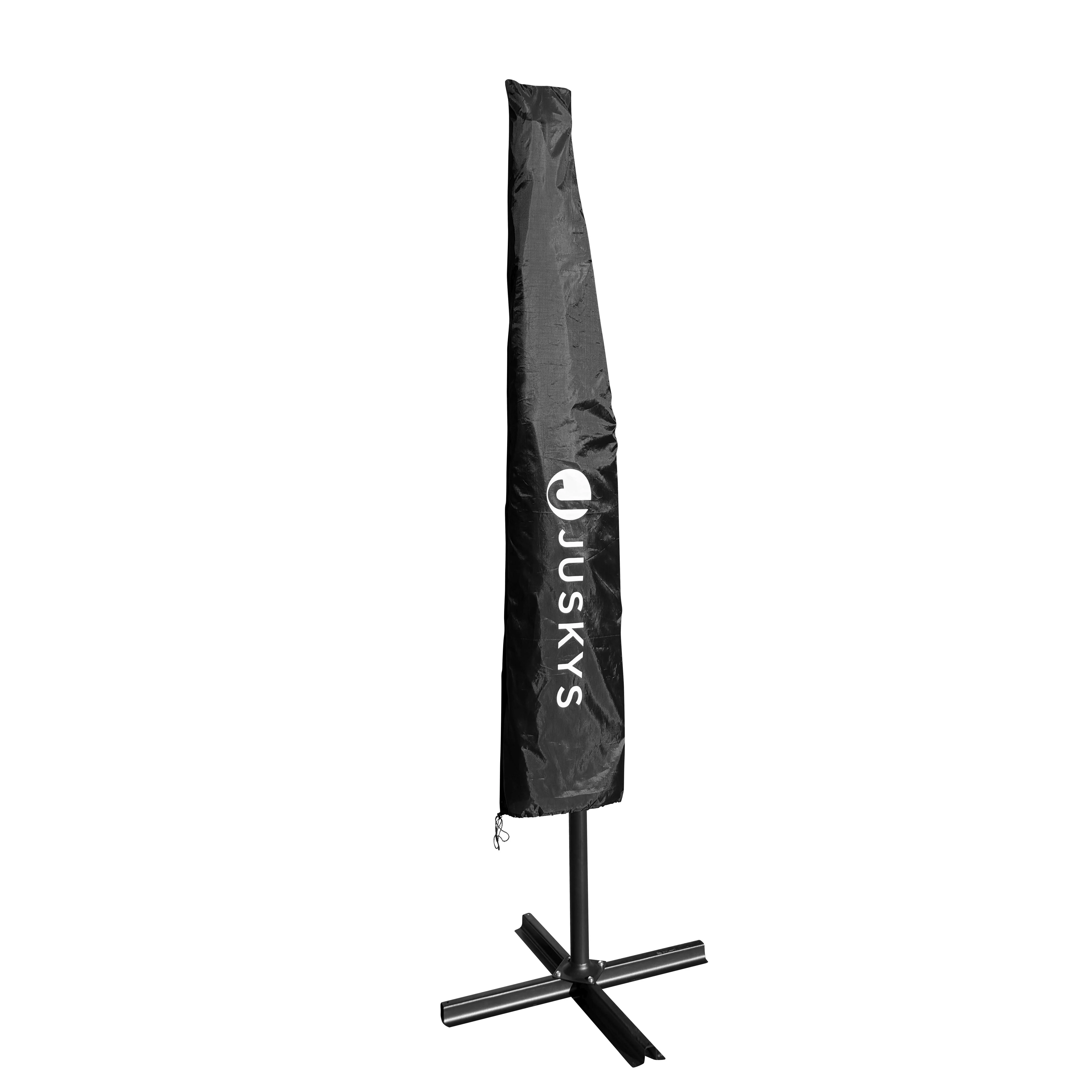 2025 Hangparasol Brazil 3,5 m grijs-cr��me met standaard en handkurbel �C zonbescherming met LED-verlichting