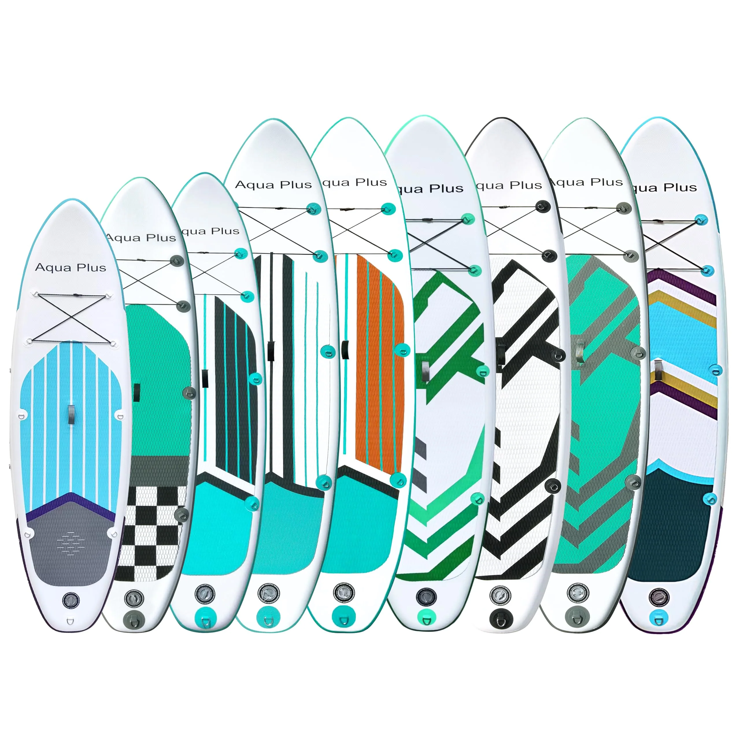 2025 Aqua Plus Opblaasbare SUP van 15 cm dik voor alle niveaus, Paddleboard, Peddel, Pomp, Reisrugzak ISUP, voor Jongeren en Volwassenen