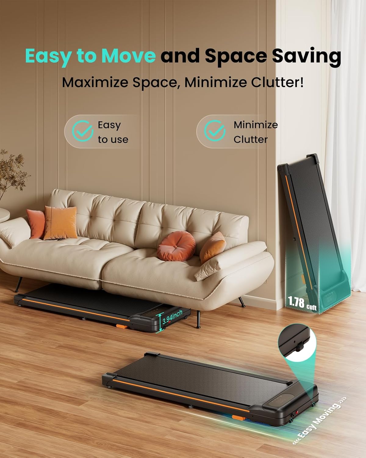 2025 Caminadora Walking Pad met Hellingshoek voor Thuiswerken �C Draagbare Loopband van 2.5HP met Draagvermogen van 280 lbs, Afstandsbediening en LED-scherm