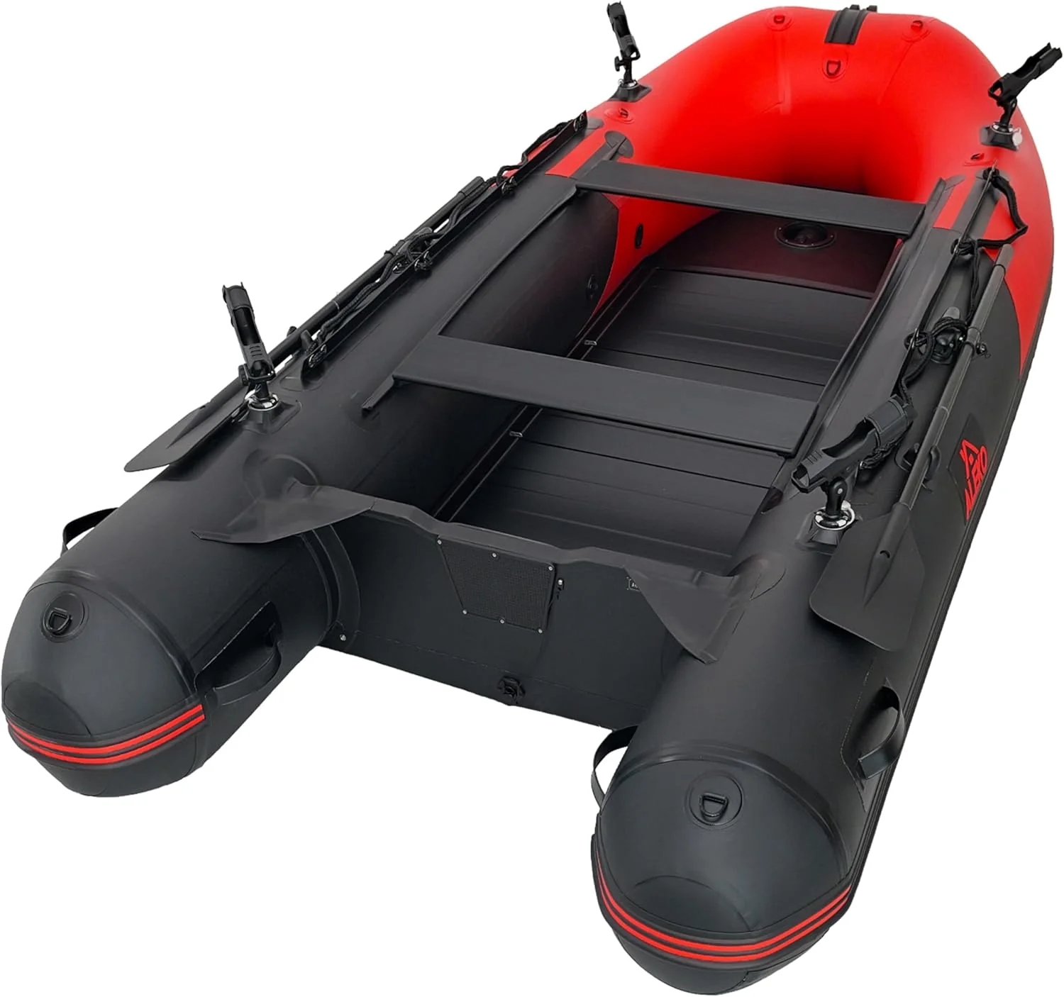 Opblaasbare boot | Jacht- en sloepboot | Visboot voor meerdere personen | Roeispanen met aluminium vloer | Hengelhouders | Robuust PVC | Model 2024 |