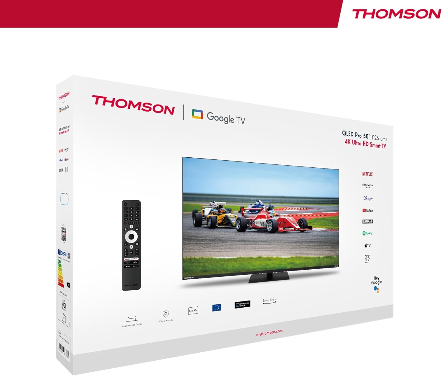 THOMSON 32 Inch (81cm) Full HD Google Smart TV, Wi-Fi, Dolby Audio, HDR10, Bluetooth 5.1, Triple Tuner (Cable/Satellite/Antenna), HDMI, CI+, A+ Panel - 32FG2S14