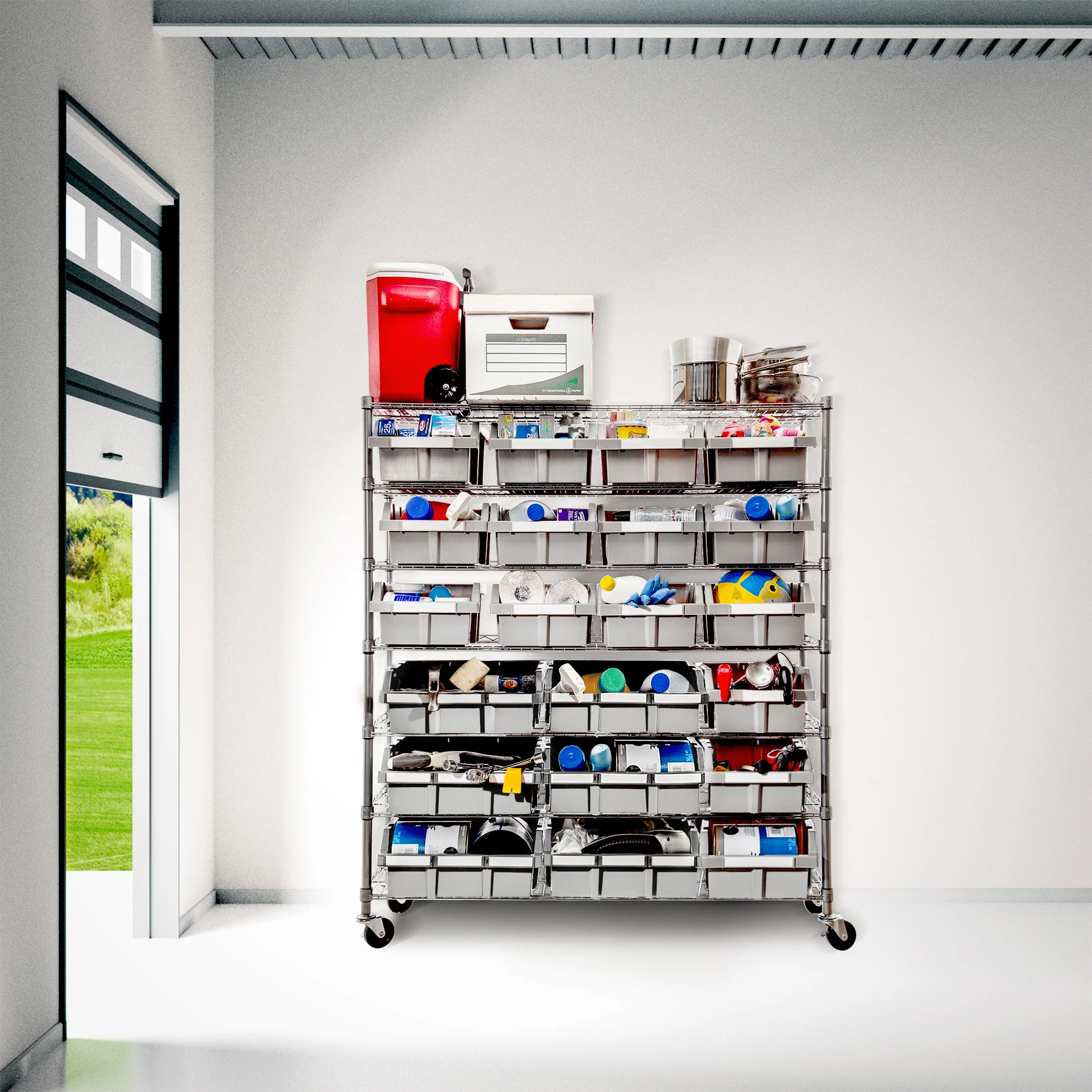 2025 NSF Extra Brede Rek met 7 Niveaus en 21 Bakjes