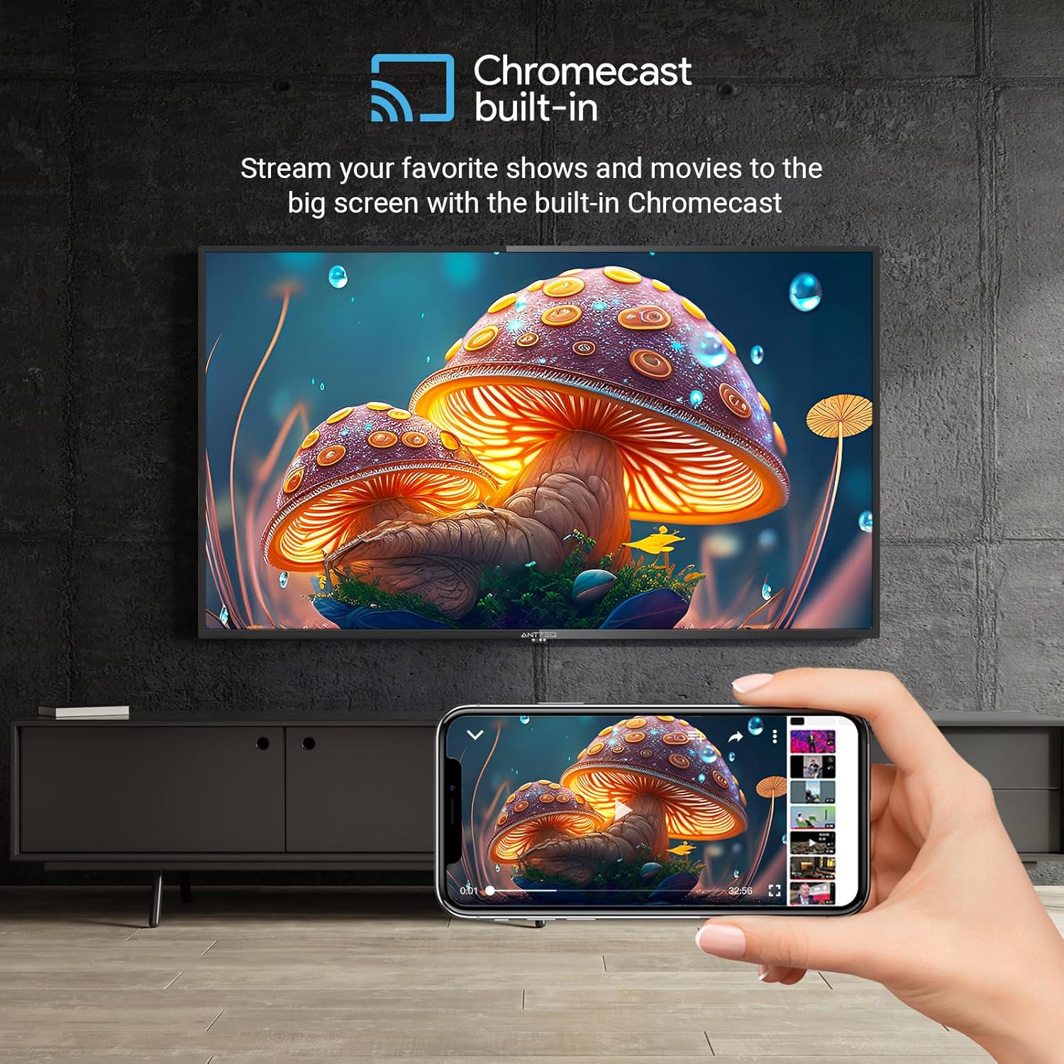 ANTTEQ AB42D1 TV 42 Inch (TV 106 cm), Dolby Audio, LED, HDMI, Media Player via USB, Digital Audio Output, Triple Tuner DVB-C/T2/S2, CI+, Hotel Mode Included