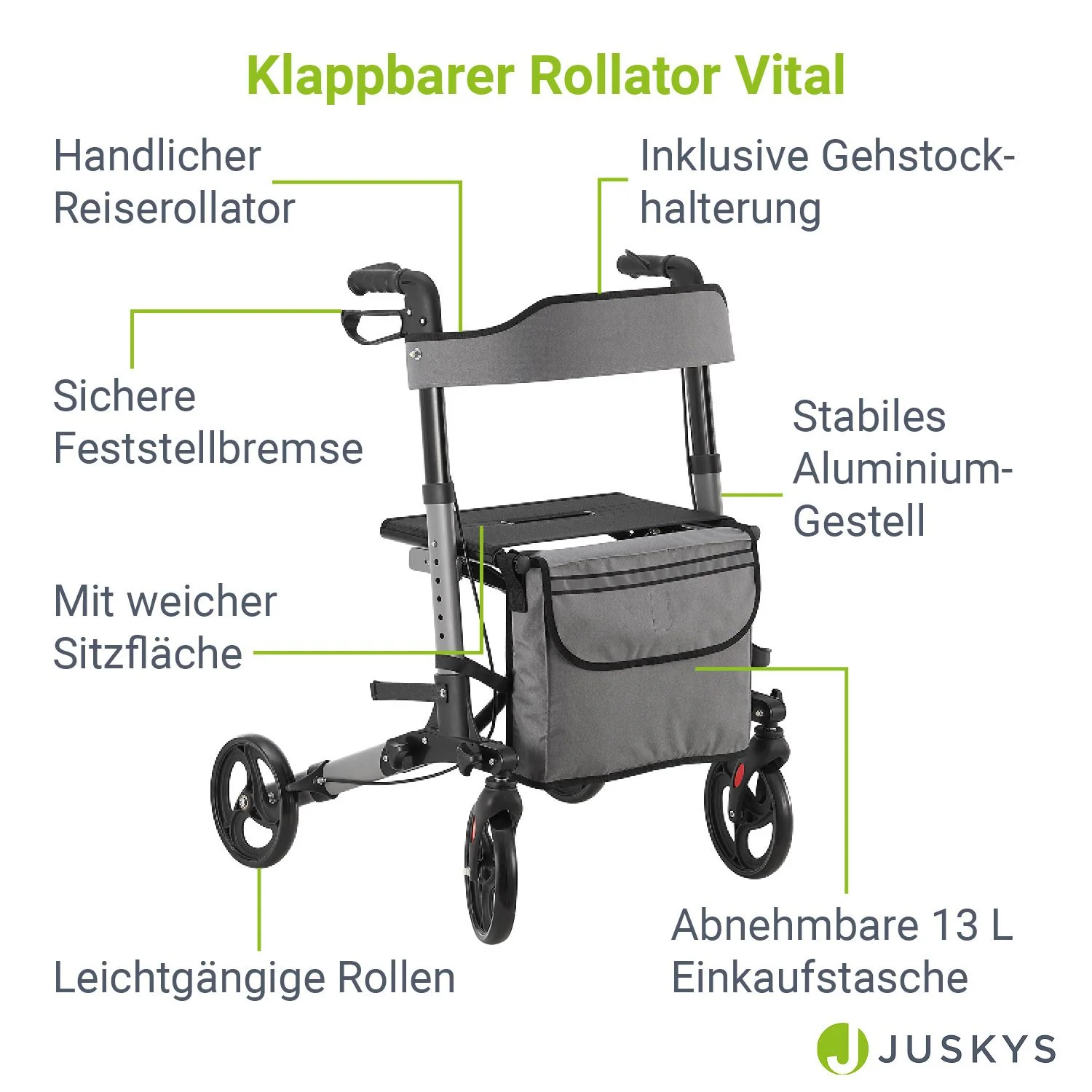 2025 Aluminium rollator Vital met zitje
