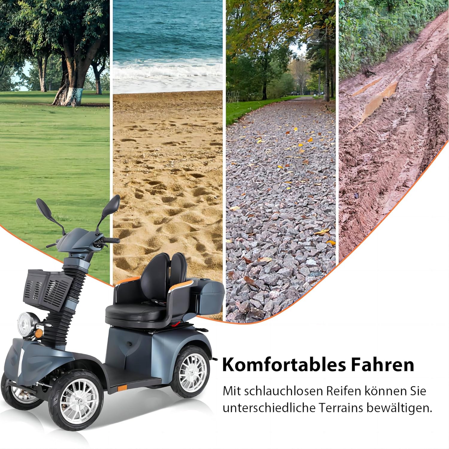 2025 ZVGREEN 4-wiel mobiliteitsscooter voor senioren �C Kapiteinsstoel, max. 15 km/u, ruime opbergruimte, draaibare stoel, elektromagnetische rem