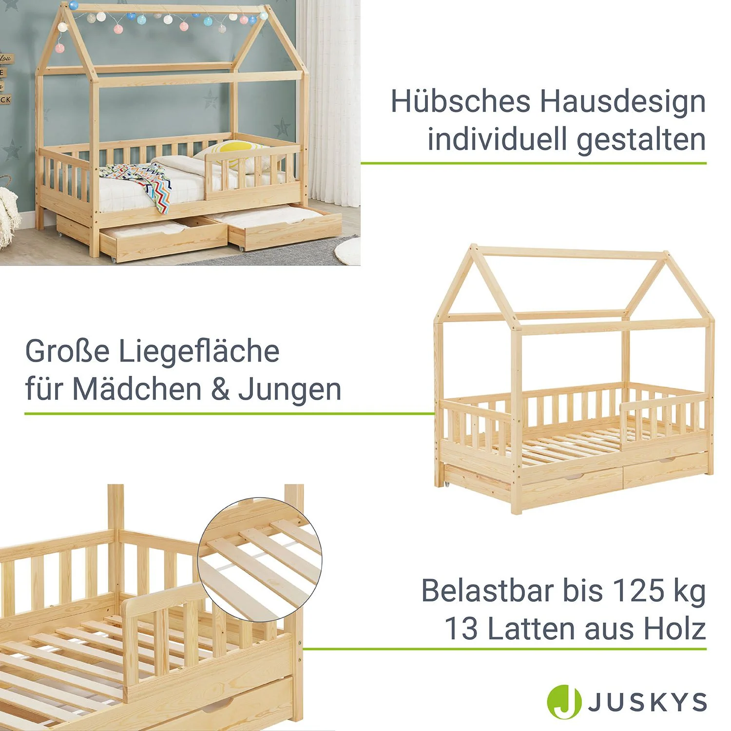 2025 Kinderbed Marli 80 x 160 cm met opberglade