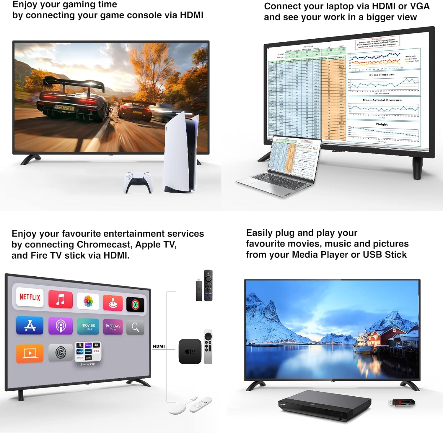 RCA RS32H2 Android Smart TV 32 inch (80 cm) Televisie met Google Assistant, Chromecast, Netflix, Prime Video, Google Play, YouTube, Disney+, WiFi, BT-afstandsbediening met microfoon, DVB-S/S2/T/T2/C