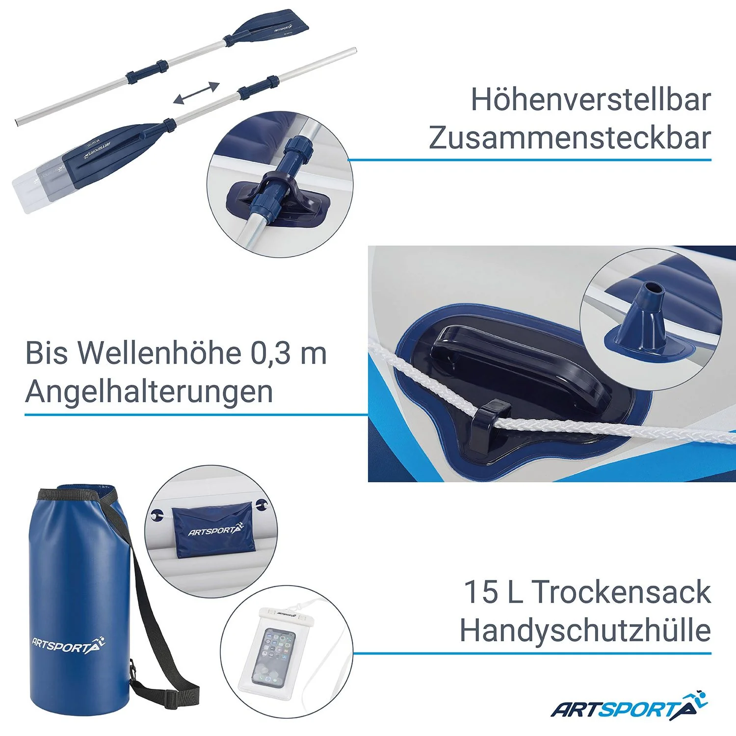 2025 Opblaasbare rubberboot peddelboot met twee zitbanken - 3,22 m