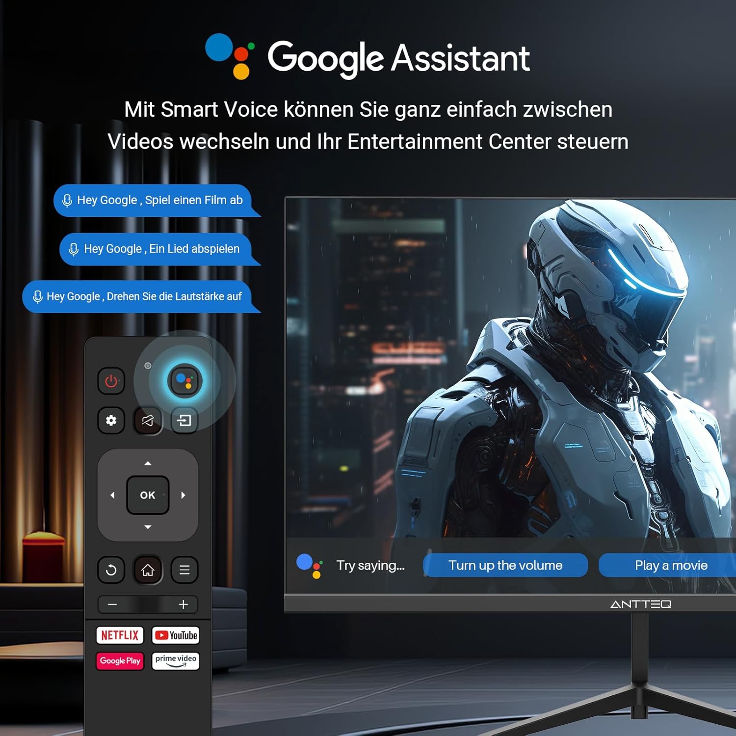 ANTTEQ AB42D1 TV 42 Inch (TV 106 cm), Dolby Audio, LED, HDMI, Media Player via USB, Digital Audio Output, Triple Tuner DVB-C/T2/S2, CI+, Hotel Mode Included