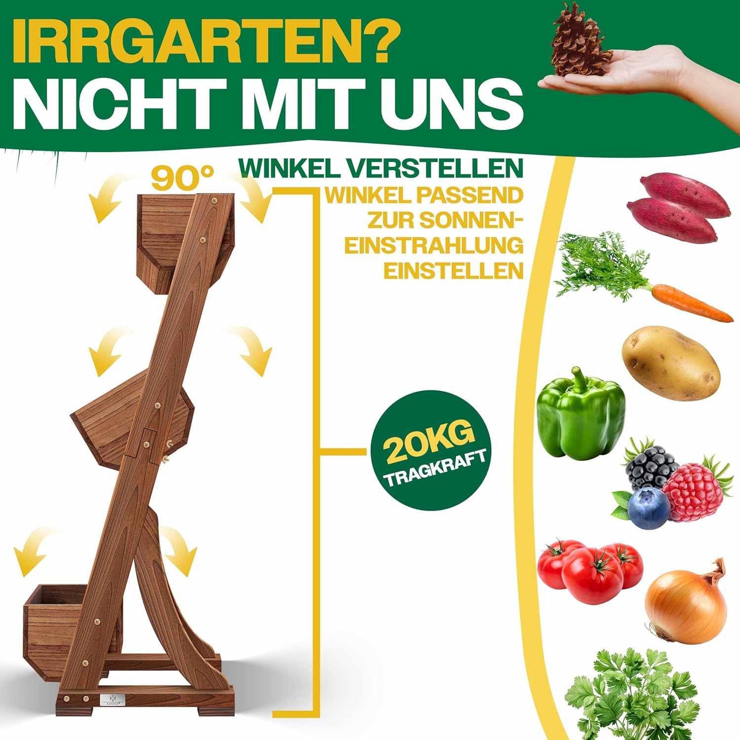 KESSER  Plant Staircase Herbs Flowers in Stair Shape Herb Garden Flower Boxes Including Root Cloth Bed for Plants for Patio, Balcony and Garden (5 Shelves, Brown)