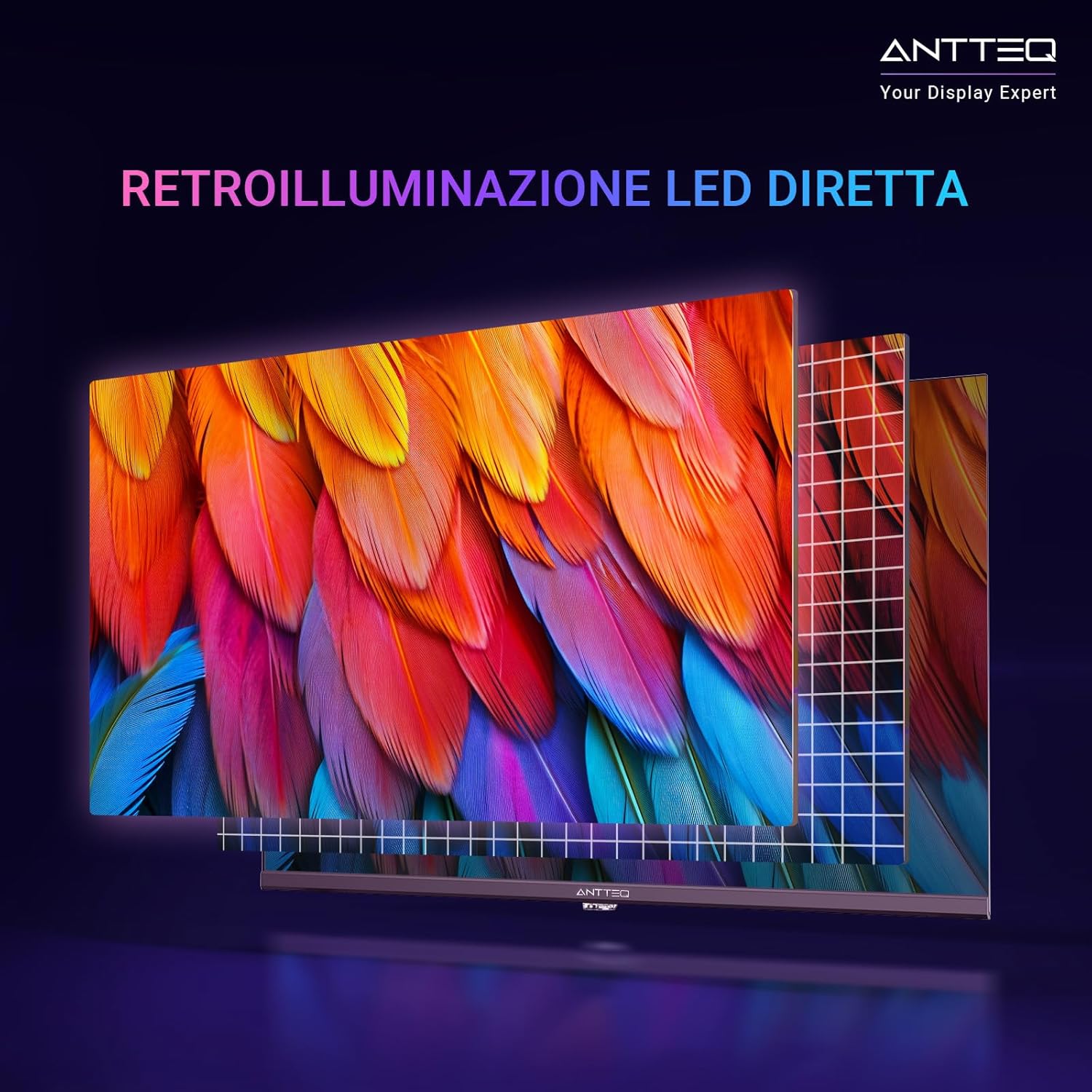 ANTTEQ AB42D1 TV 42 Inch (TV 106 cm), Dolby Audio, LED, HDMI, Media Player via USB, Digital Audio Output, Triple Tuner DVB-C/T2/S2, CI+, Hotel Mode Included