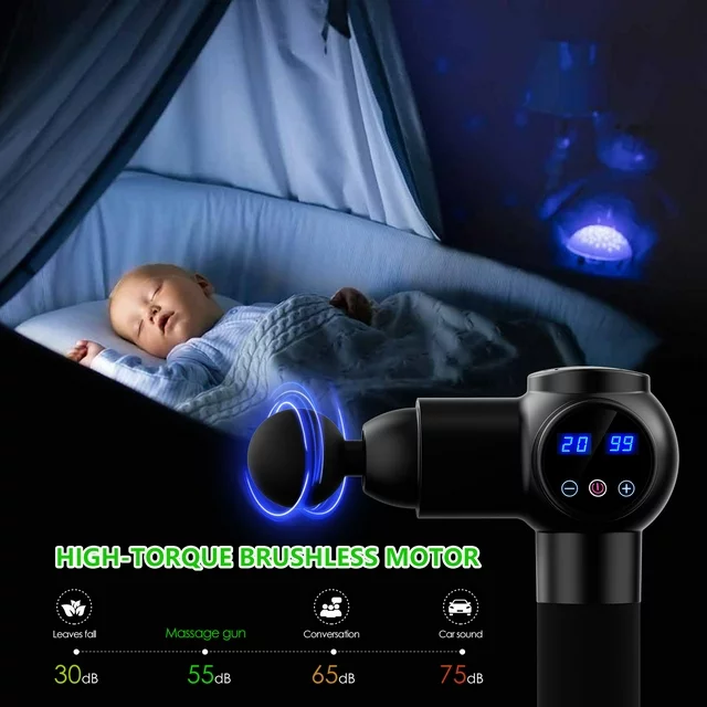 Bob en Brad EM-19 Diepe Percussie Massagepistool voor Spieren, Handmassageapparaat voor Thuis, Sportschool, Kantoor, Herstel na Training en Pijnverlichting