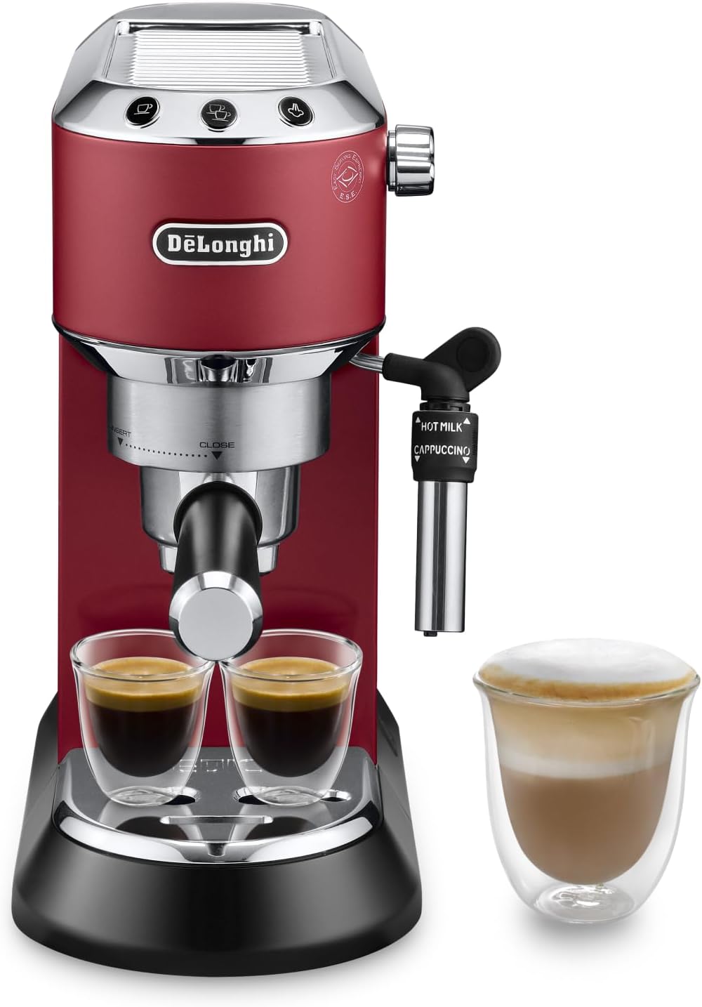 De'Longhi Dedica Style, Traditional Pump Printing Espresso Machine, Coffee and Cappuccino Maker, EC685M, Silver