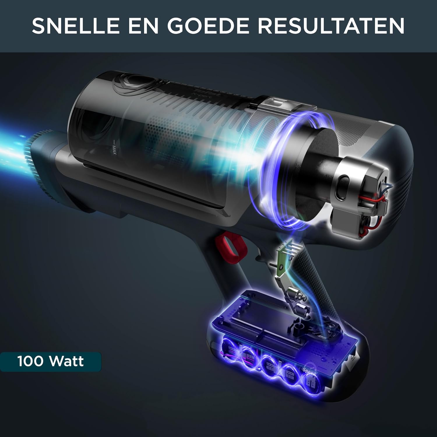 Rowenta X-pert 6.60 Essential RH6838, Cordless Stick Vacuum Cleaner, Automatic Speed Settings, Up to 45 Minutes Autonomy, Removable Battery, Lightweight Design, Dust Thief