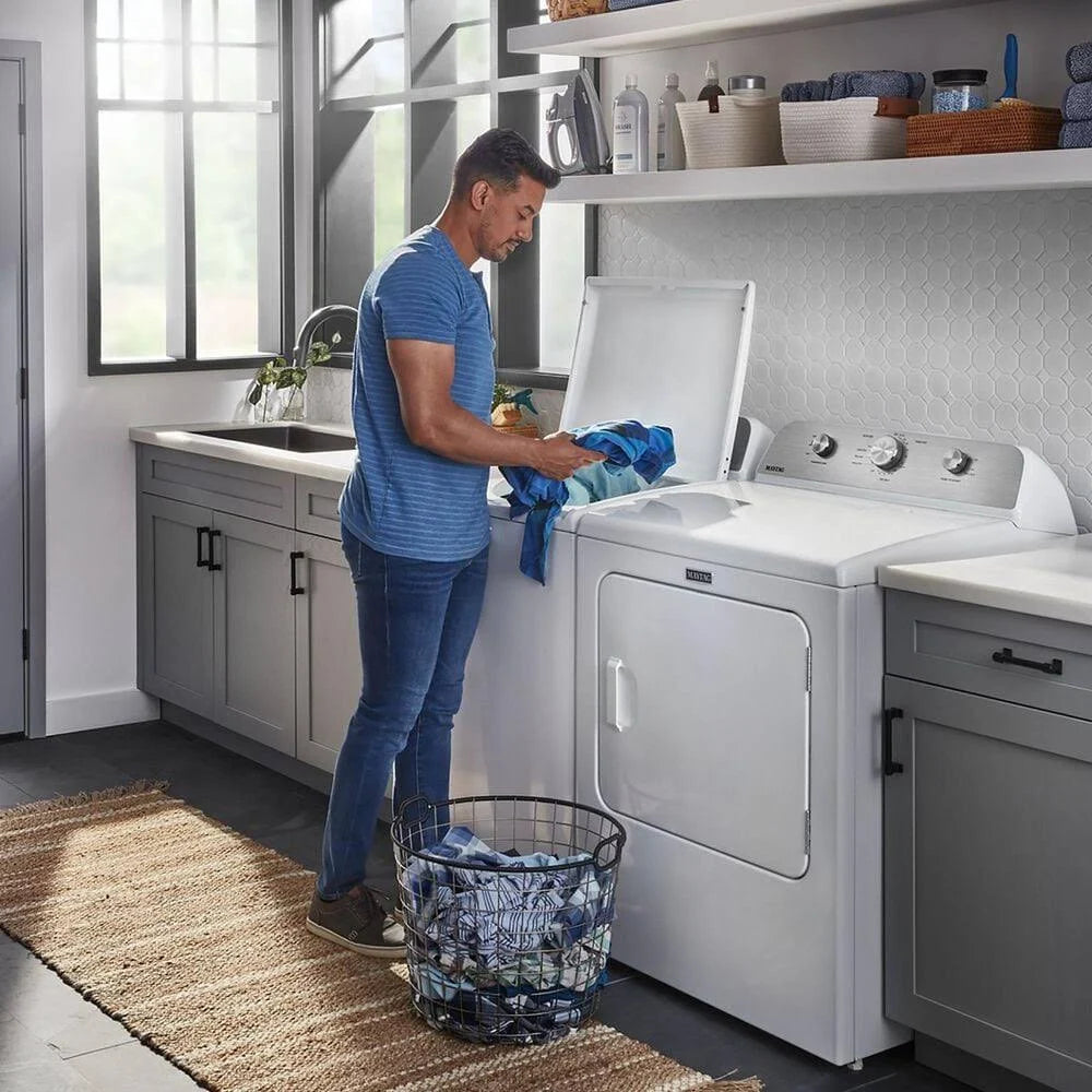 2025 Maytag - 7.0 Kubieke Voet Elektrische Droger met Krumpreventie - Wit