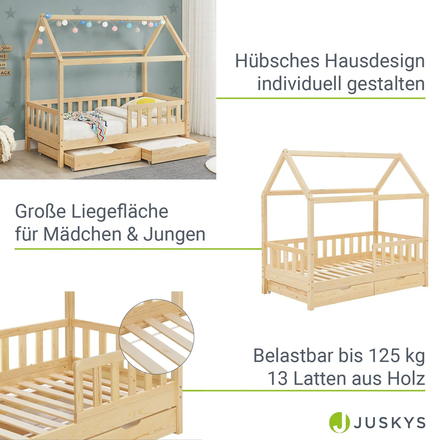 2025 Kinderbed Marli 90 x 200 cm met opberglade