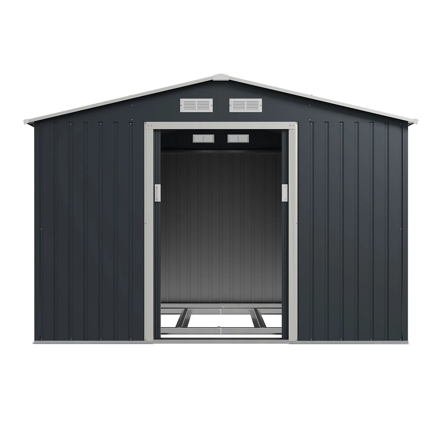 2025 Metalen tuinschuur M in donkergroen voor de tuin