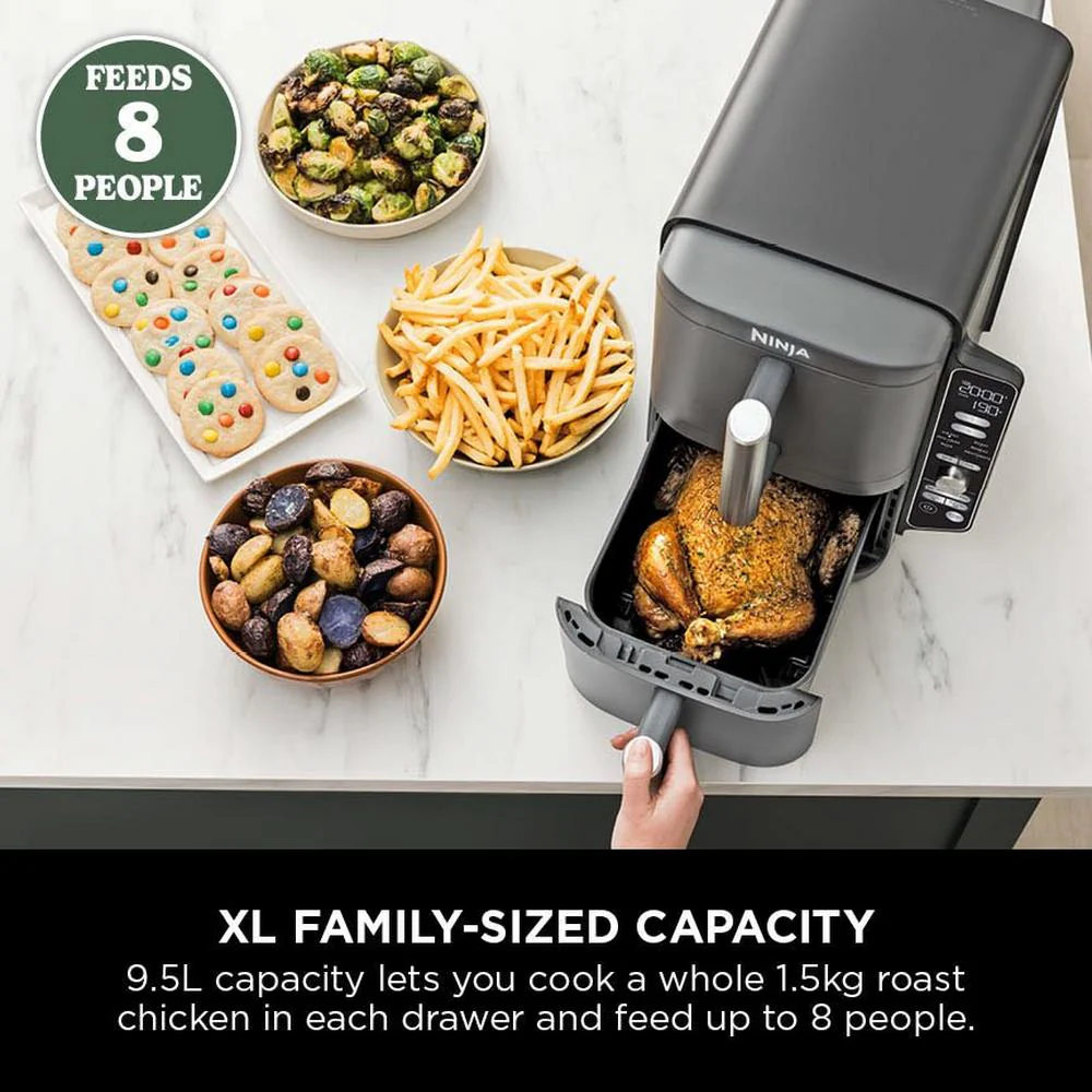 2025 Ninja Double Stack XL 2 Lade Airfryer 9,5L Grijs SL400UK
