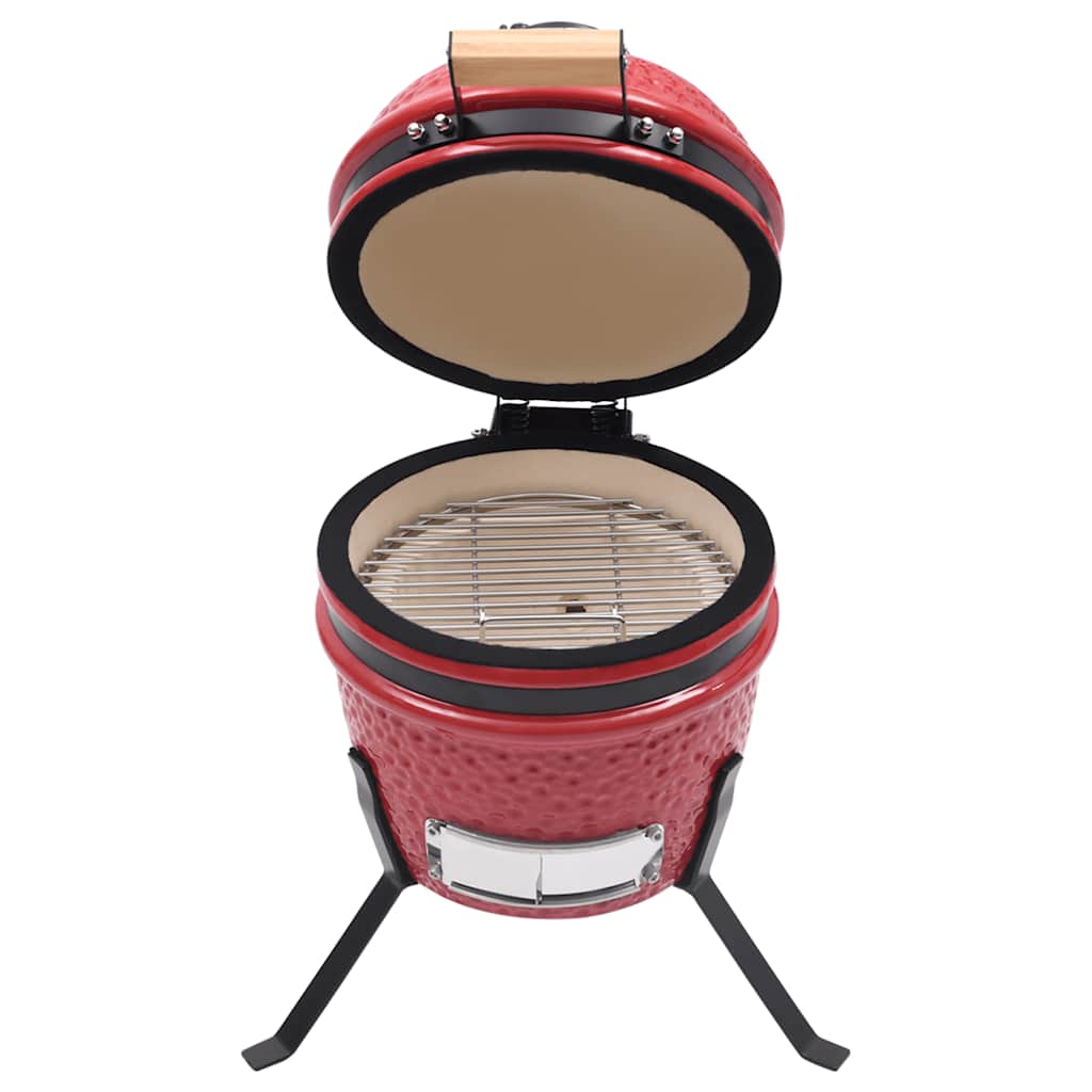 2025 Kamado Barbecue Grill en Smoker Keramiek 56 cm Temperatuurmeter Rood BBQ