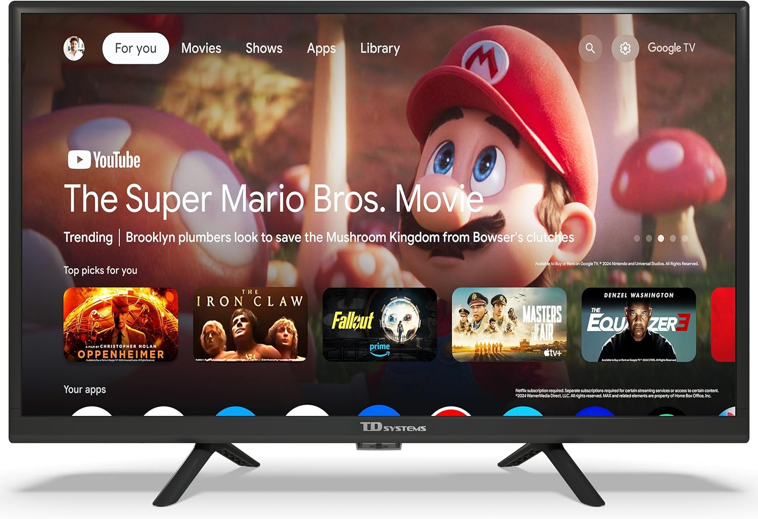 TD Systems - 40 Inch Smart TV, Hey Google, Full HD DVB-T2/C/S2 television, Android 11 Chromecast, Model 2025 - PRIME40C19GLE