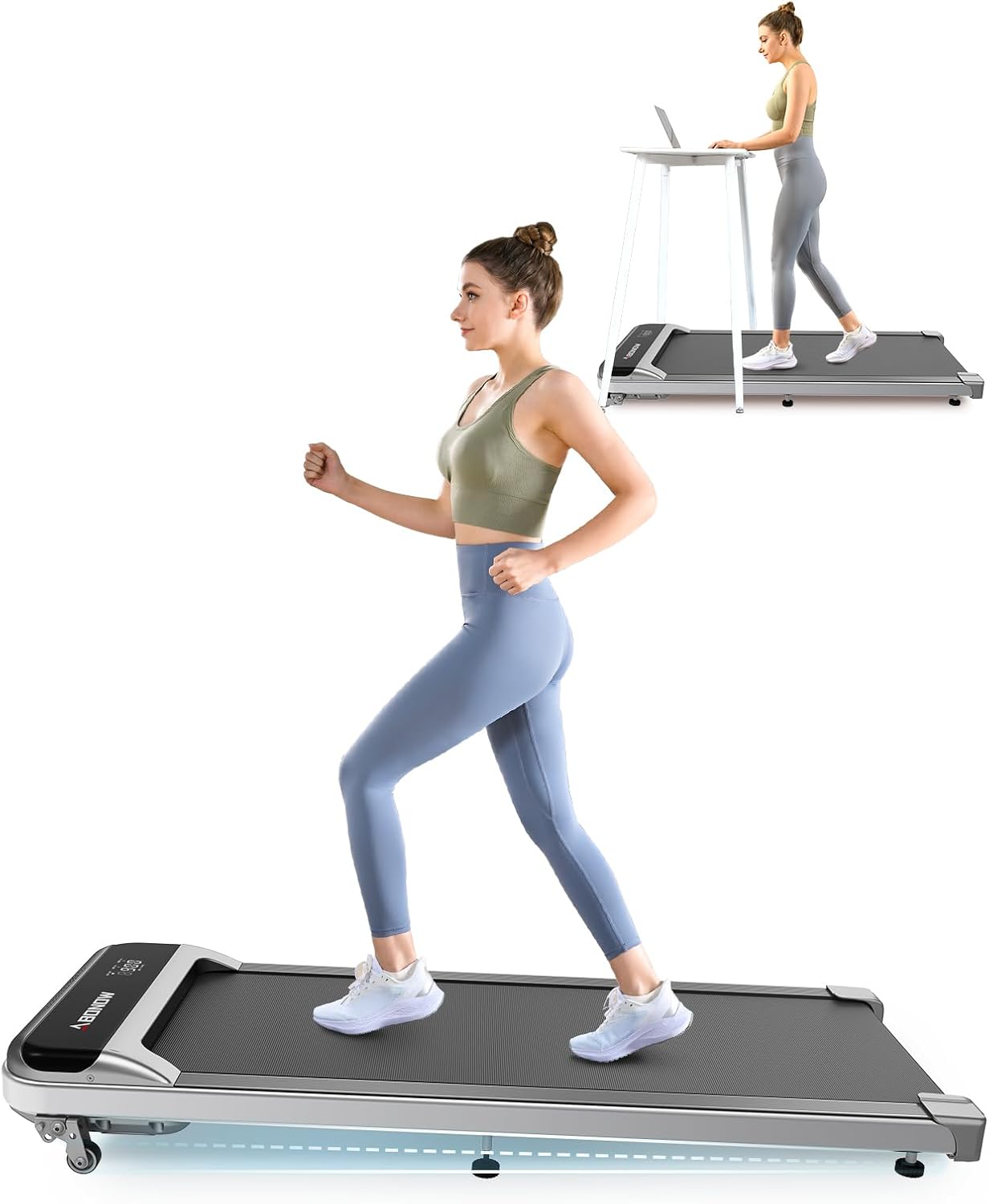 2025 Caminadora Walking Pad met Hellingshoek voor Thuiswerken �C Draagbare Loopband van 2.5HP met Draagvermogen van 280 lbs, Afstandsbediening en LED-scherm