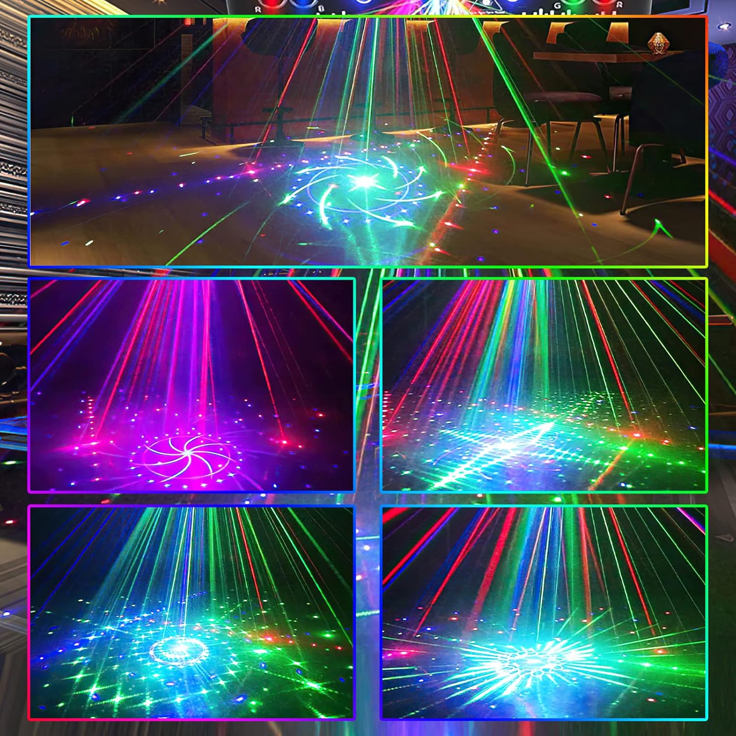 Disco Light Party Light, DMX Effects Light LED RGB DJ Projector Music Controlled Disco Lights For KTV Family Meeting Wedding Birthday Halloween