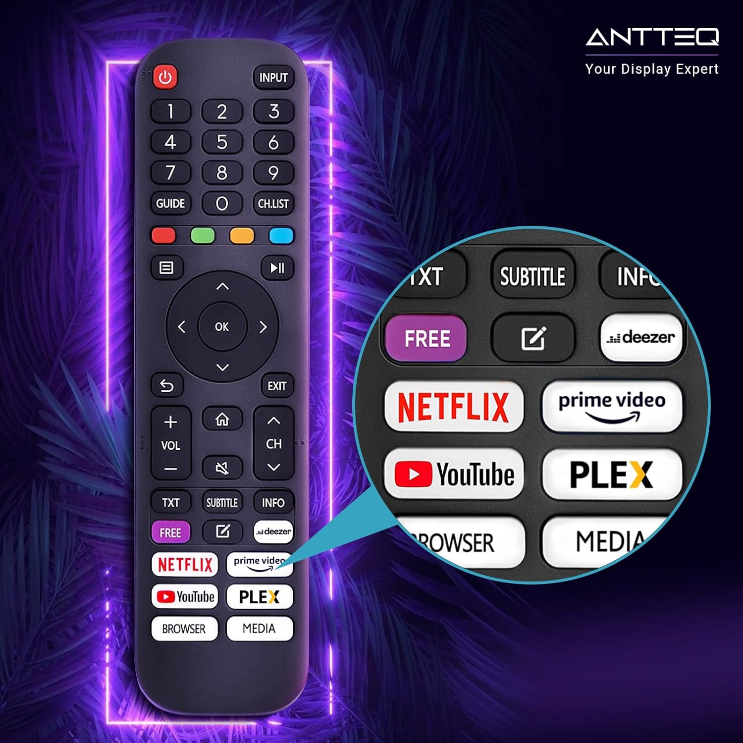 ANTTEQ AB42D1 TV 42 Inch (TV 106 cm), Dolby Audio, LED, HDMI, Media Player via USB, Digital Audio Output, Triple Tuner DVB-C/T2/S2, CI+, Hotel Mode Included
