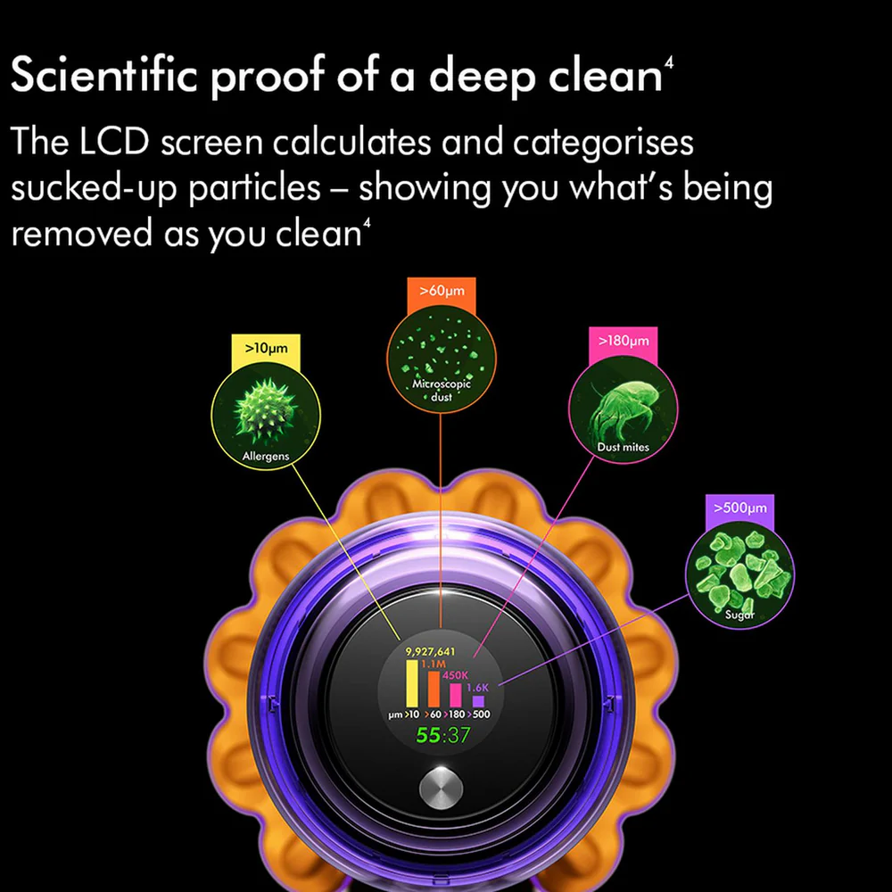 2025 Dyson V12 Detect Slim Absolute Draadloze Steelstofzuiger met Accessoires voor Grondige Reiniging, Geel/Nikkel