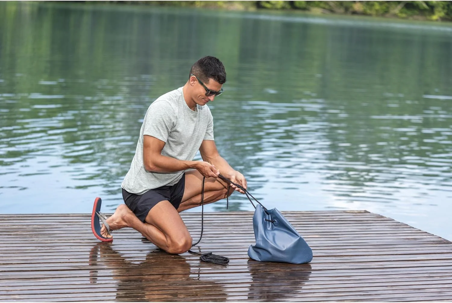 Tropical Breeze 6-persoons opblaasbaar feest-eiland, groot ontspannend waterspeelgoed met afneembaar zonnescherm en koeltas