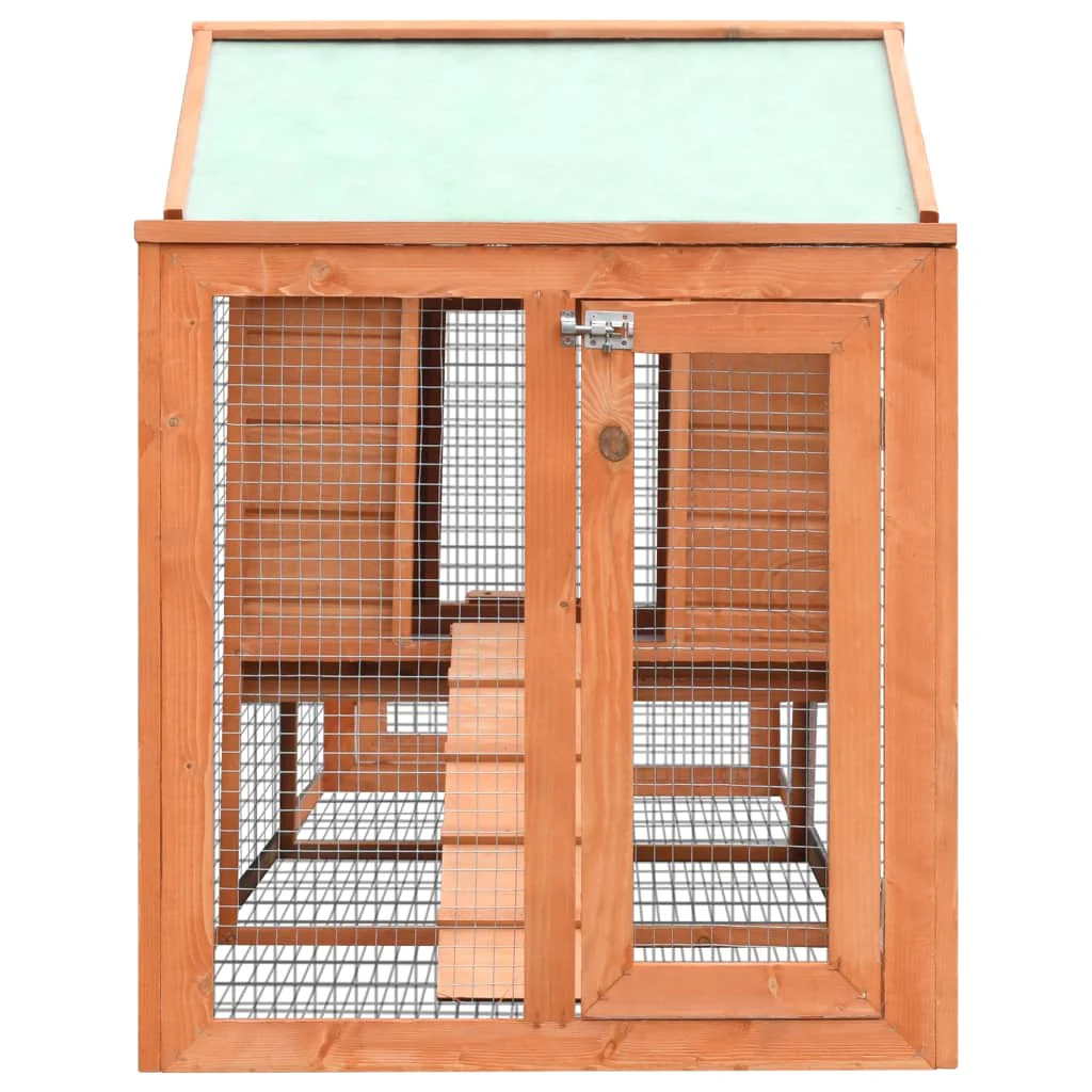 2025 Konijnenhok 303 x 60 x 86 cm Houten Konijnenkooi met Ren Massief Hout