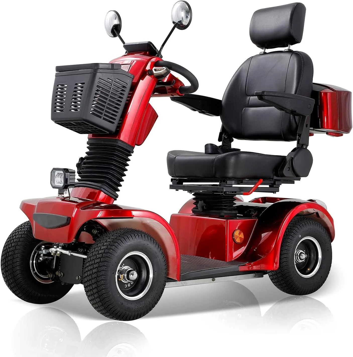 2025 ZVGREEN 4-wiel mobiliteitsscooter voor senioren �C Kapiteinsstoel, max. 15 km/u, ruime opbergruimte, draaibare stoel, elektromagnetische rem