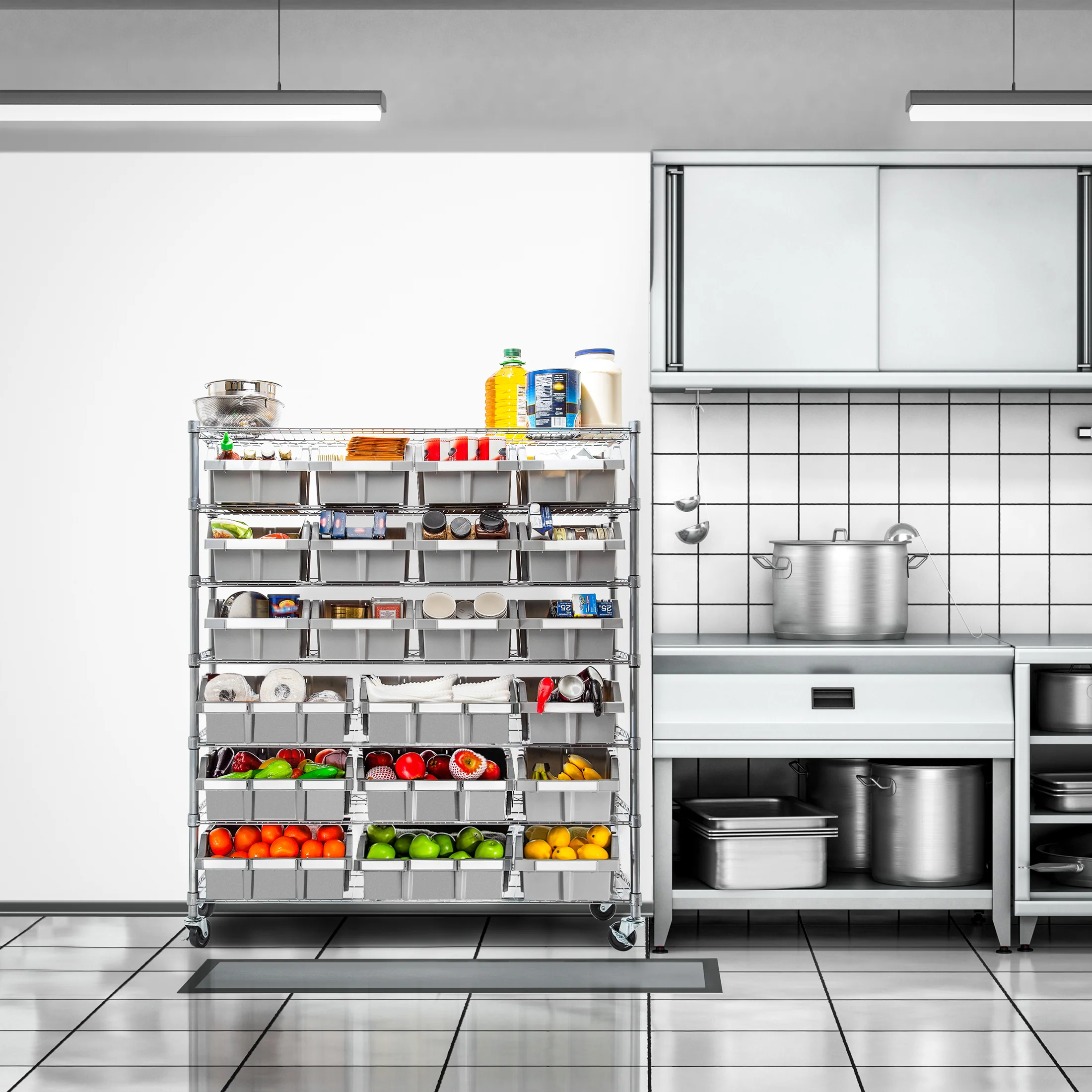 2025 NSF Extra Brede Rek met 7 Niveaus en 21 Bakjes