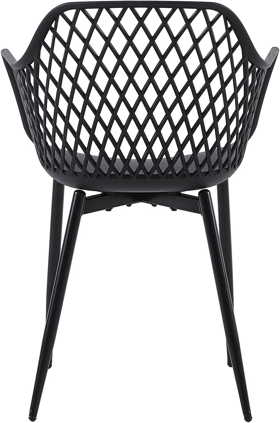 buybyroom Garden Chairs Set of 4 Outdoor Chair with Armrest Armrest Lounge Chair Armchairs Garden Chairs 120 kg Load Capacity Black