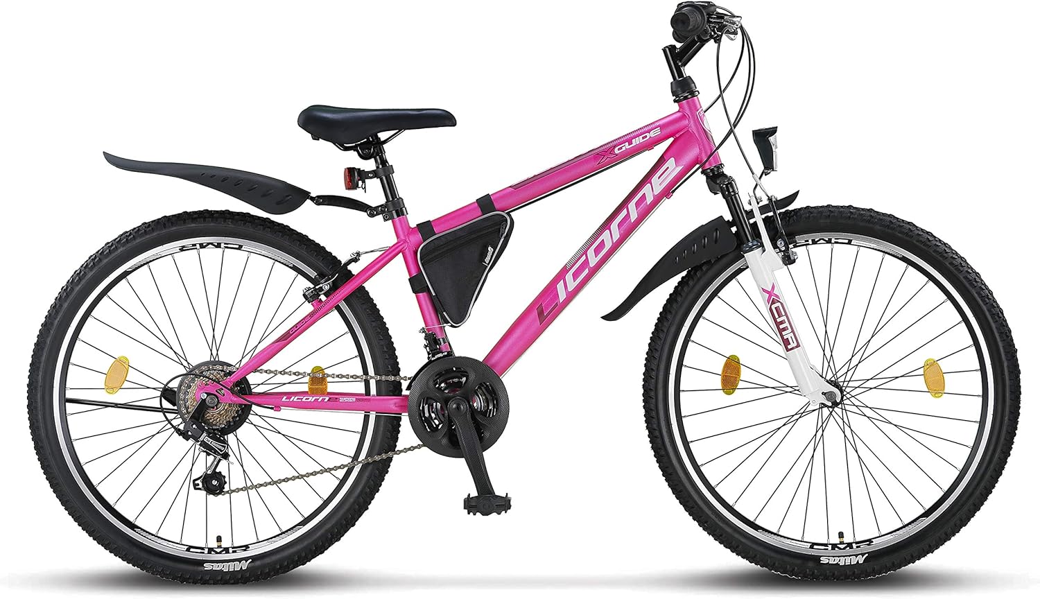 Licorne Bike Mountain Bike Guide for Girls, Boys, Women and Men, Shimano 21-Speed Gear