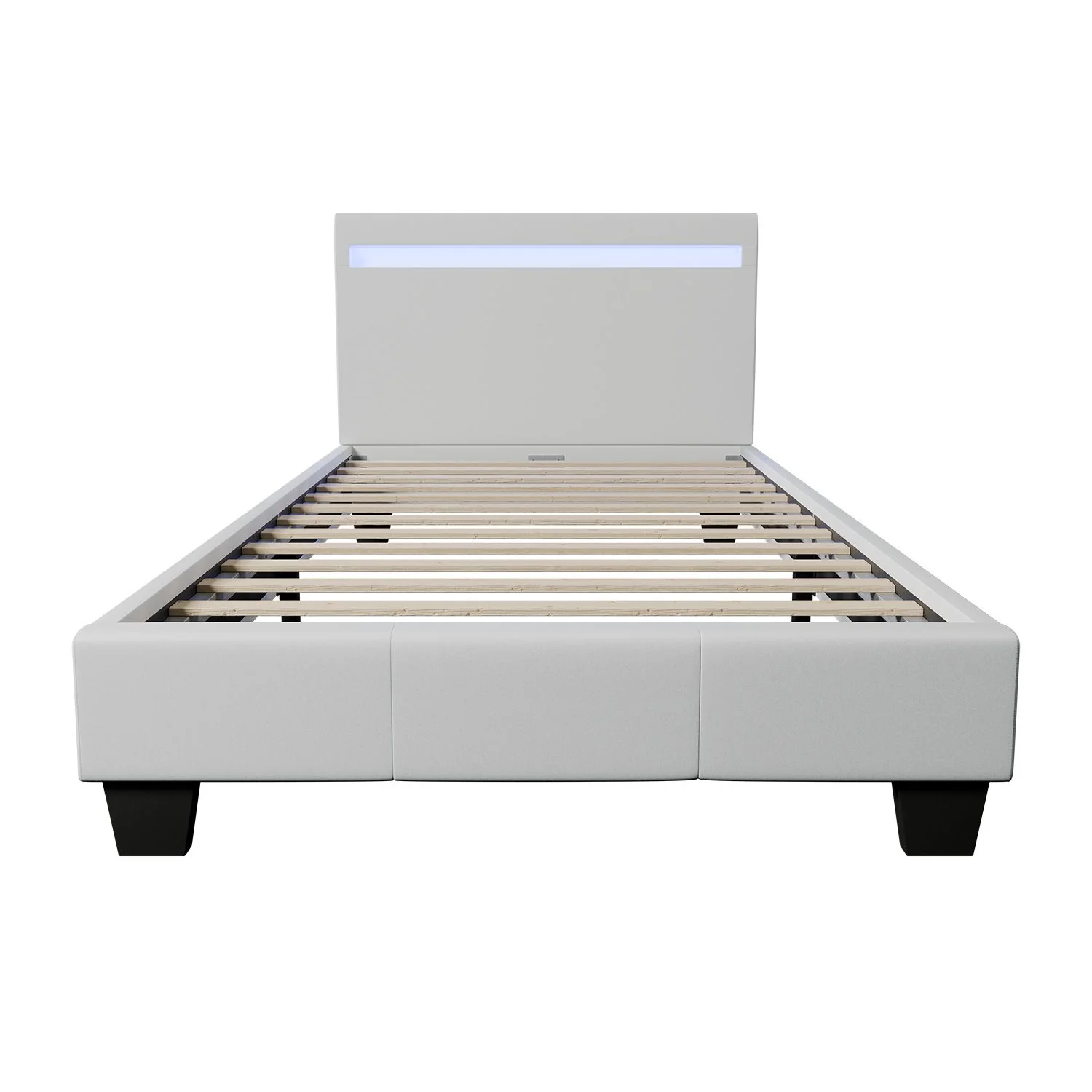 2025 Rustgevend slapen in het gestoffeerde bed Verona 120x200 cm in wit