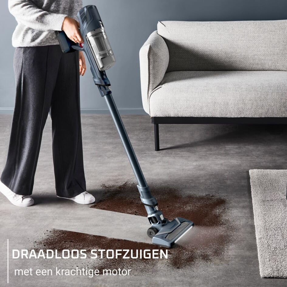 Rowenta X-pert 6.60 Essential RH6838, Cordless Stick Vacuum Cleaner, Automatic Speed Settings, Up to 45 Minutes Autonomy, Removable Battery, Lightweight Design, Dust Thief