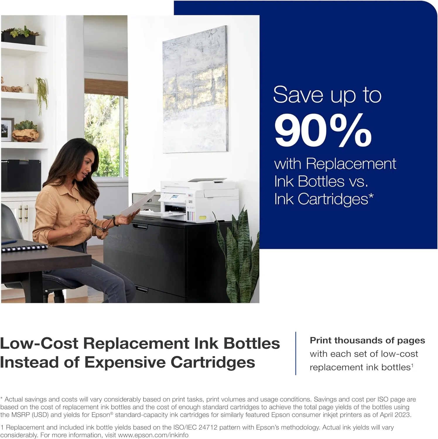 ET-4800 Draadloze alles-in-één cartridgevrije supertankprinter met scanner, kopieerapparaat, fax, ADF en Ethernet - Ideaal voor uw thuiskantoor, wit