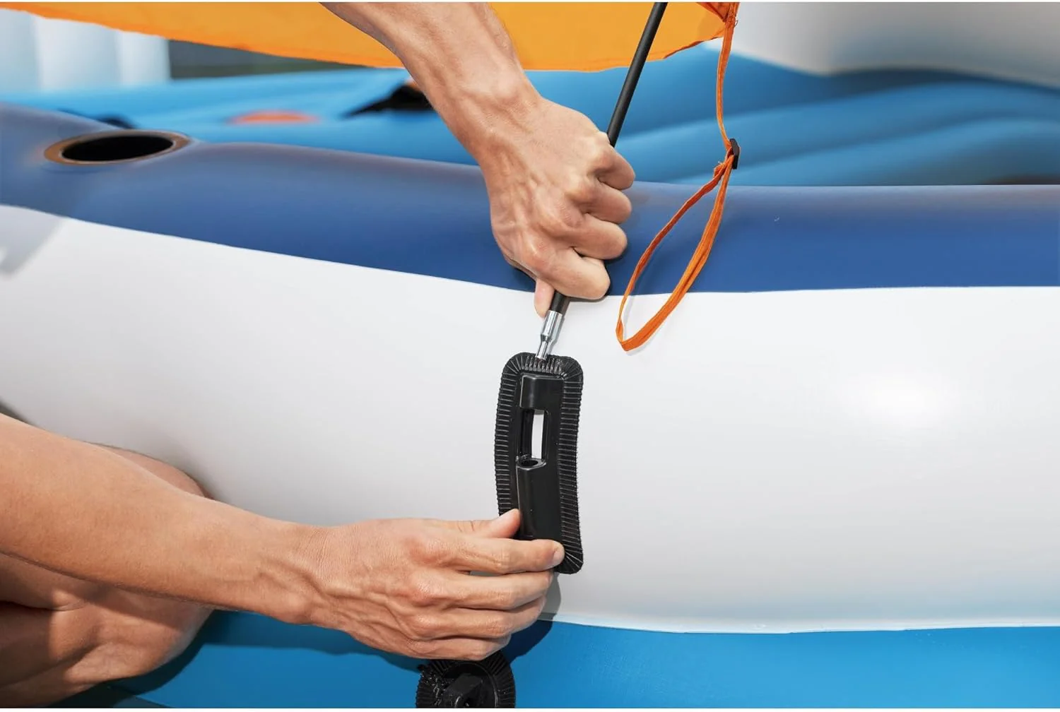 Tropical Breeze 6-persoons opblaasbaar feest-eiland, groot ontspannend waterspeelgoed met afneembaar zonnescherm en koeltas