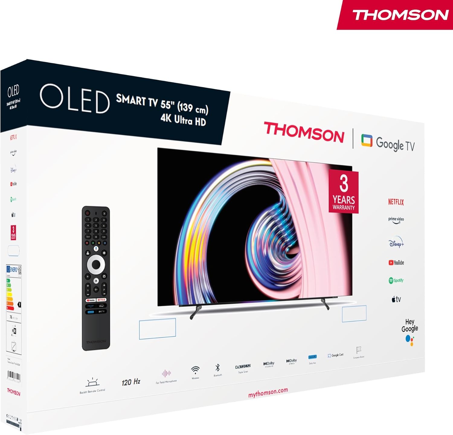 THOMSON 32 Inch (81cm) Full HD Google Smart TV, Wi-Fi, Dolby Audio, HDR10, Bluetooth 5.1, Triple Tuner (Cable/Satellite/Antenna), HDMI, CI+, A+ Panel - 32FG2S14