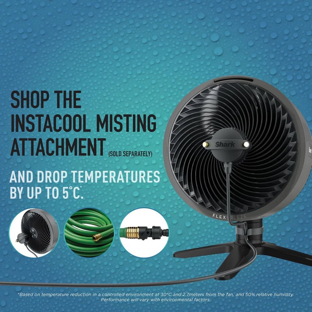 2025 Shark FlexBreeze TableMate FA150UK Tafelventilator voor Binnen en Buiten �C Hoge Snelheid �C Winter Fog