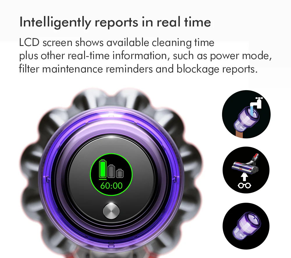 2025 Dyson V11 Extra Draadloze Steelstofzuiger �C Tot 60 Minuten Gebruikstijd, Nikkel en Rood