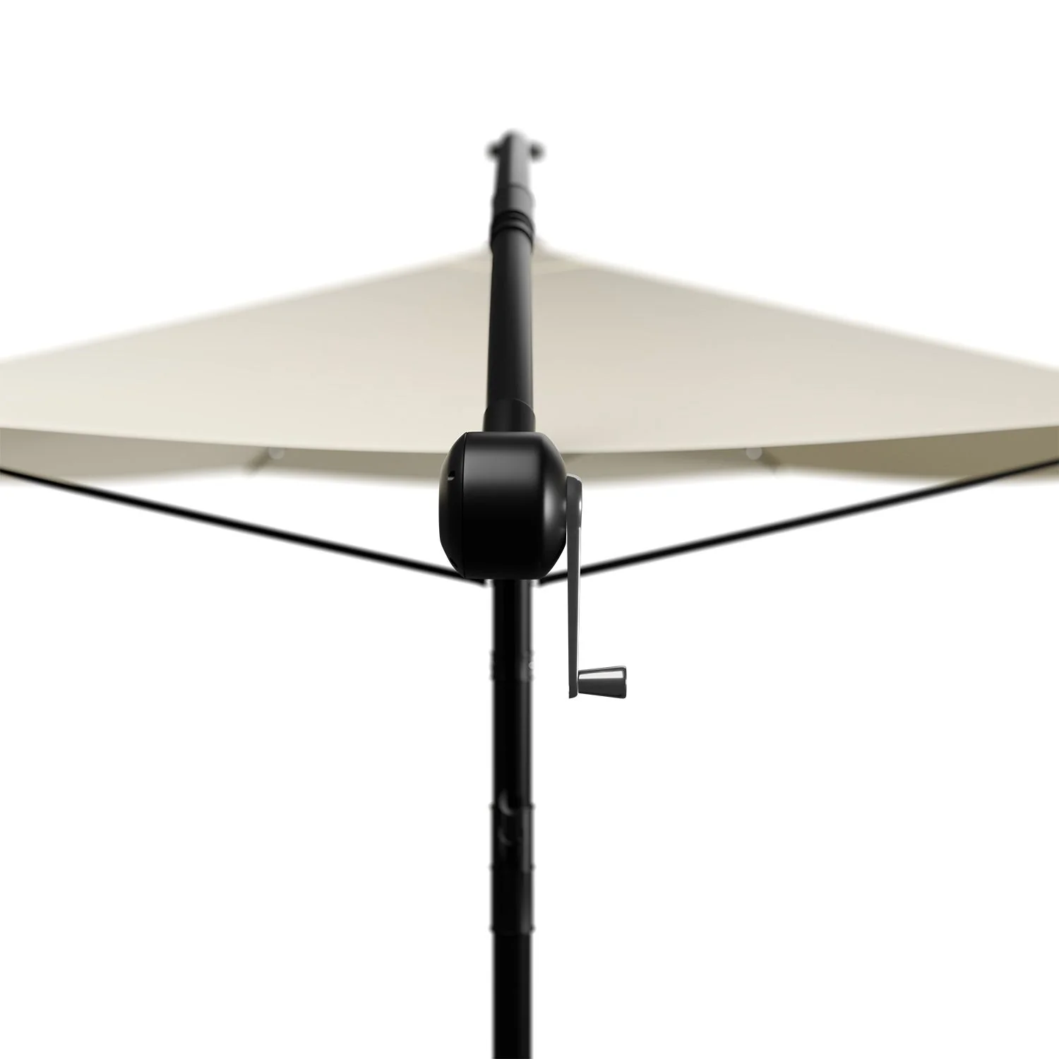 2025 Hangparasol Brazil 3,5 m grijs-cr��me met standaard en handkurbel �C zonbescherming met LED-verlichting