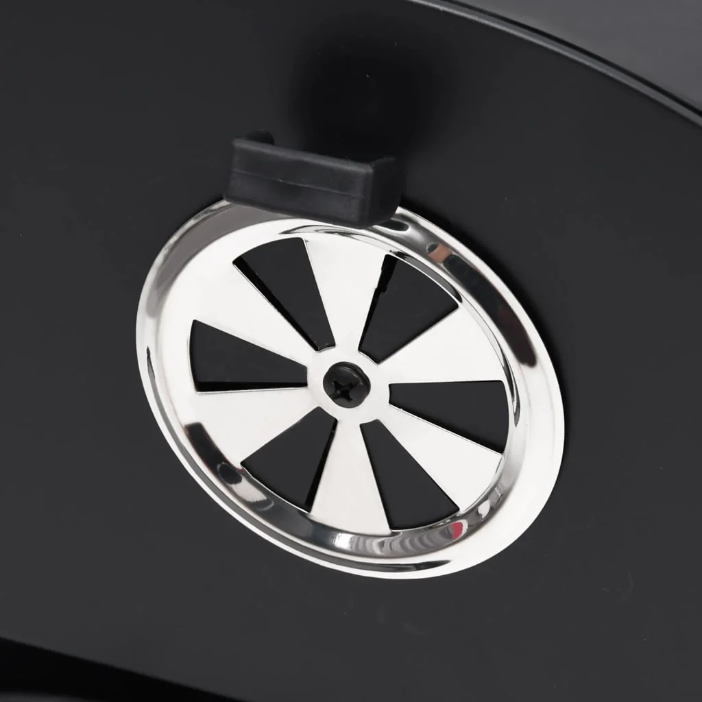 Grill met 2 grillroosters zwart draagbare BBQ-grill 80x95x90 cm staal