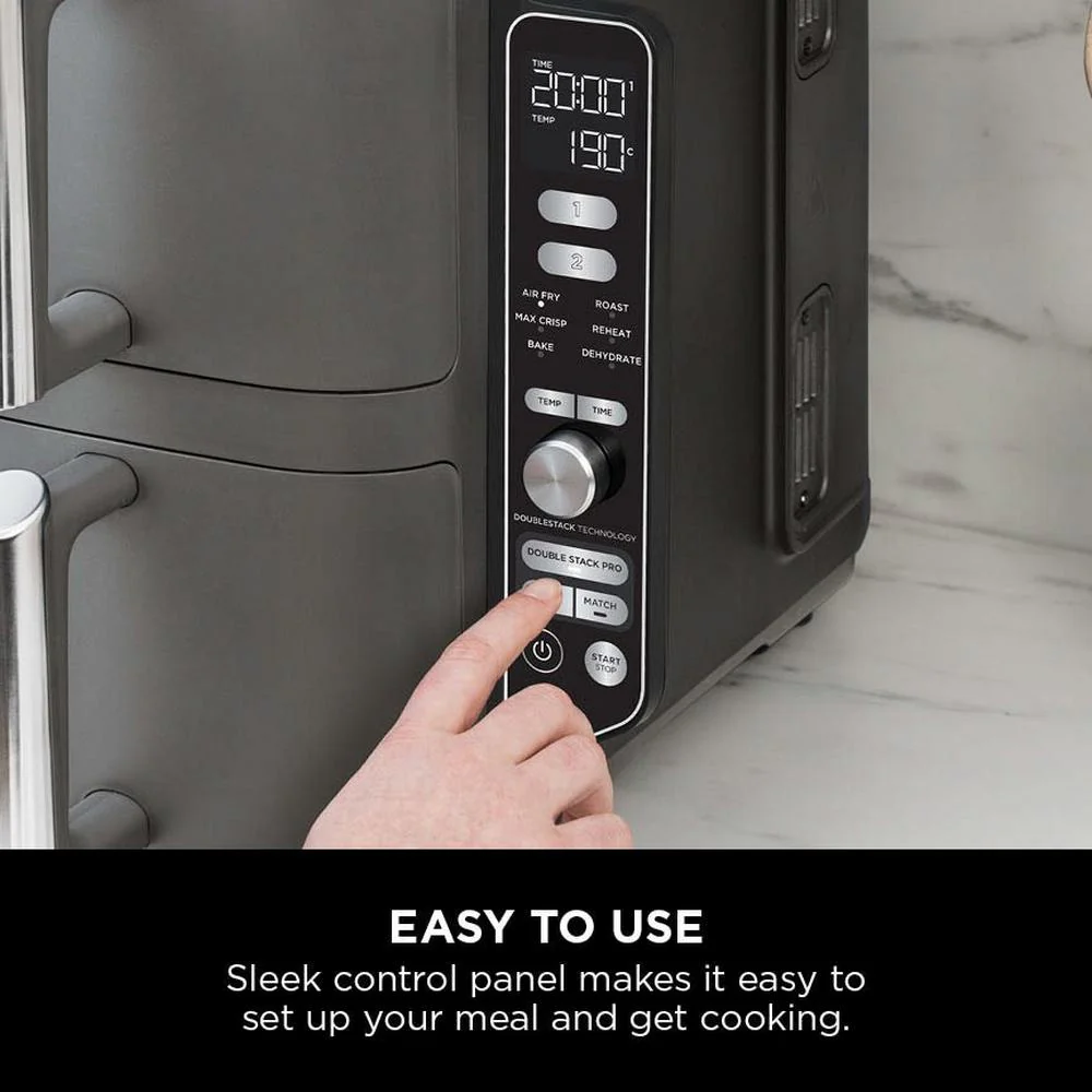 2025 Ninja Double Stack XL 2 Lade Airfryer 9,5L Grijs SL400UK