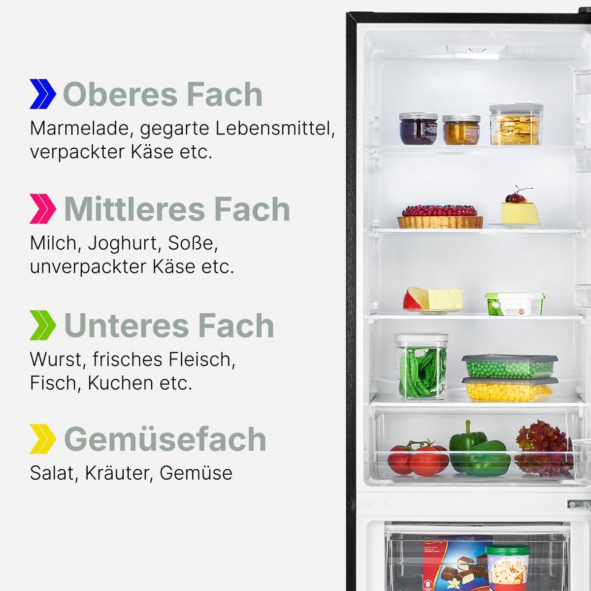 Bomann  Fridge-freezer, 269 l capacity - cooling: 198 L | freezing: 71 l, energy saving, quiet 39 dB, LED, interchangeable door stop, height: 180 x width: 55 x depth: 56 cm - KG 184.1 inox