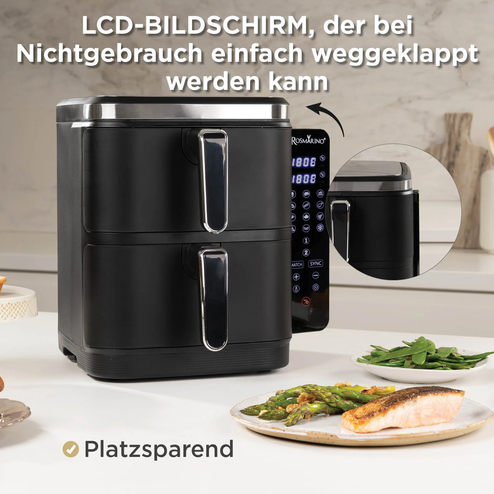 2025 Rosmarino Tower XXL heteluchtfriteuse �C 10,4 L