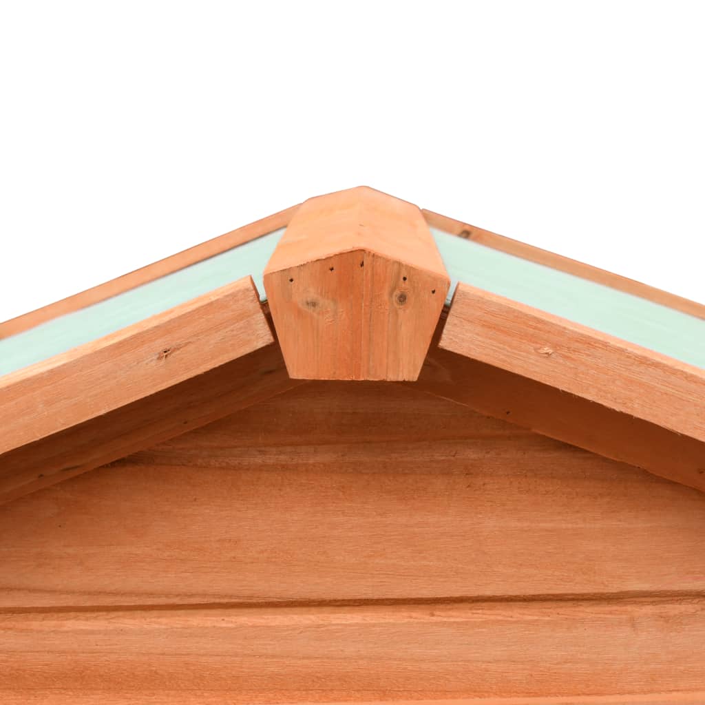 2025 Konijnenhok 303 x 60 x 86 cm Houten Konijnenkooi met Ren Massief Hout