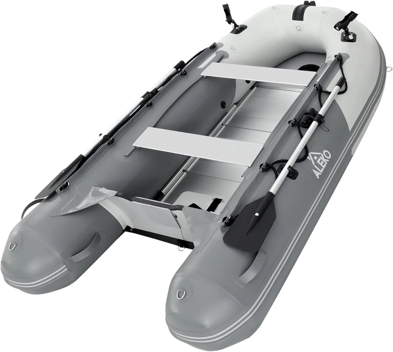 Opblaasbare boot | Jacht- en sloepboot | Visboot voor meerdere personen | Roeispanen met aluminium vloer | Hengelhouders | Robuust PVC | Model 2024 |