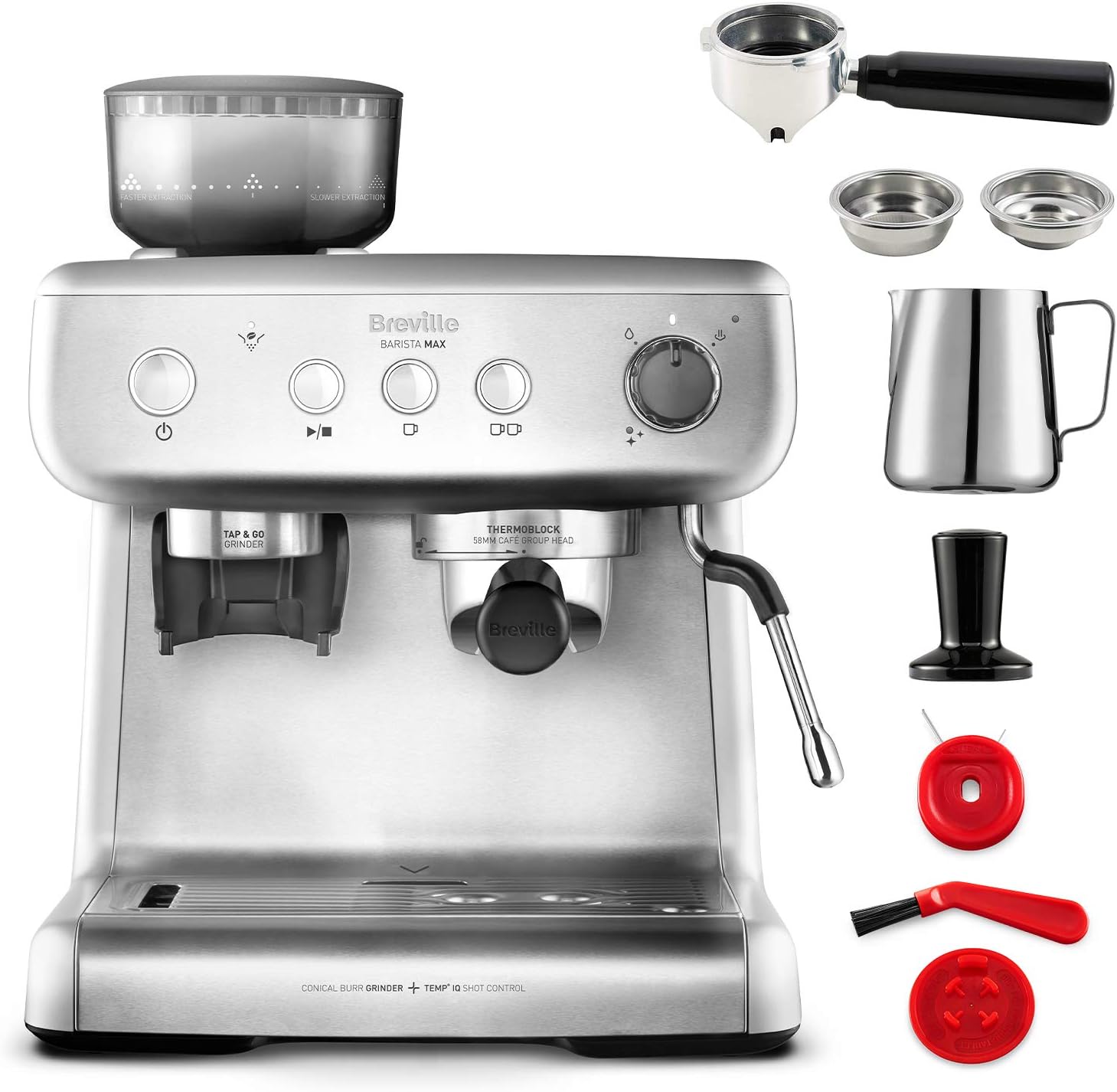 Breville VCF126X Barista Max Coffee Machine, Stainless Steel