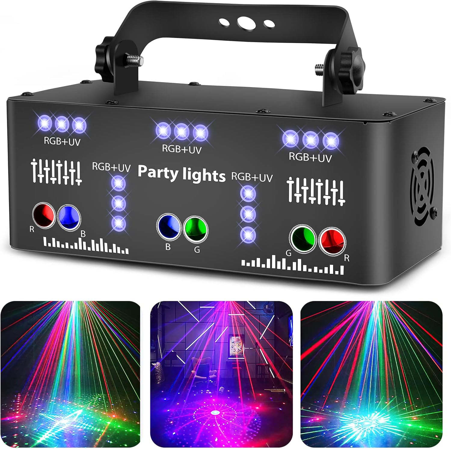 Disco Light Party Light, DMX Effects Light LED RGB DJ Projector Music Controlled Disco Lights For KTV Family Meeting Wedding Birthday Halloween